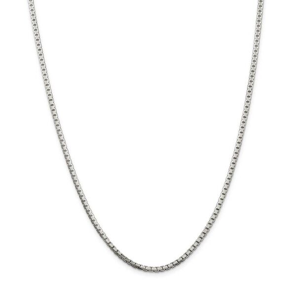2.5mm Sterling Silver D/C Solid Octagonal Box Chain Necklace, 22 Inch - Picture 2 of 7